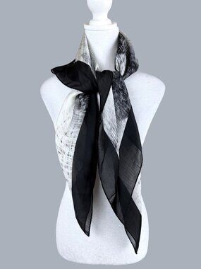 Abstract Scarf Large Square Black Gray